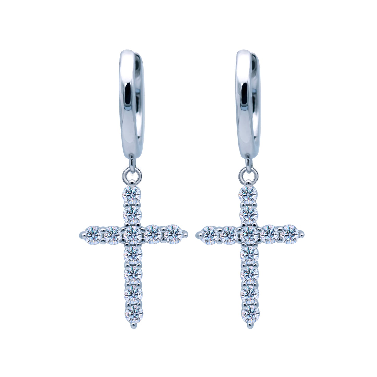 Divine Sparkle Cross Earrings