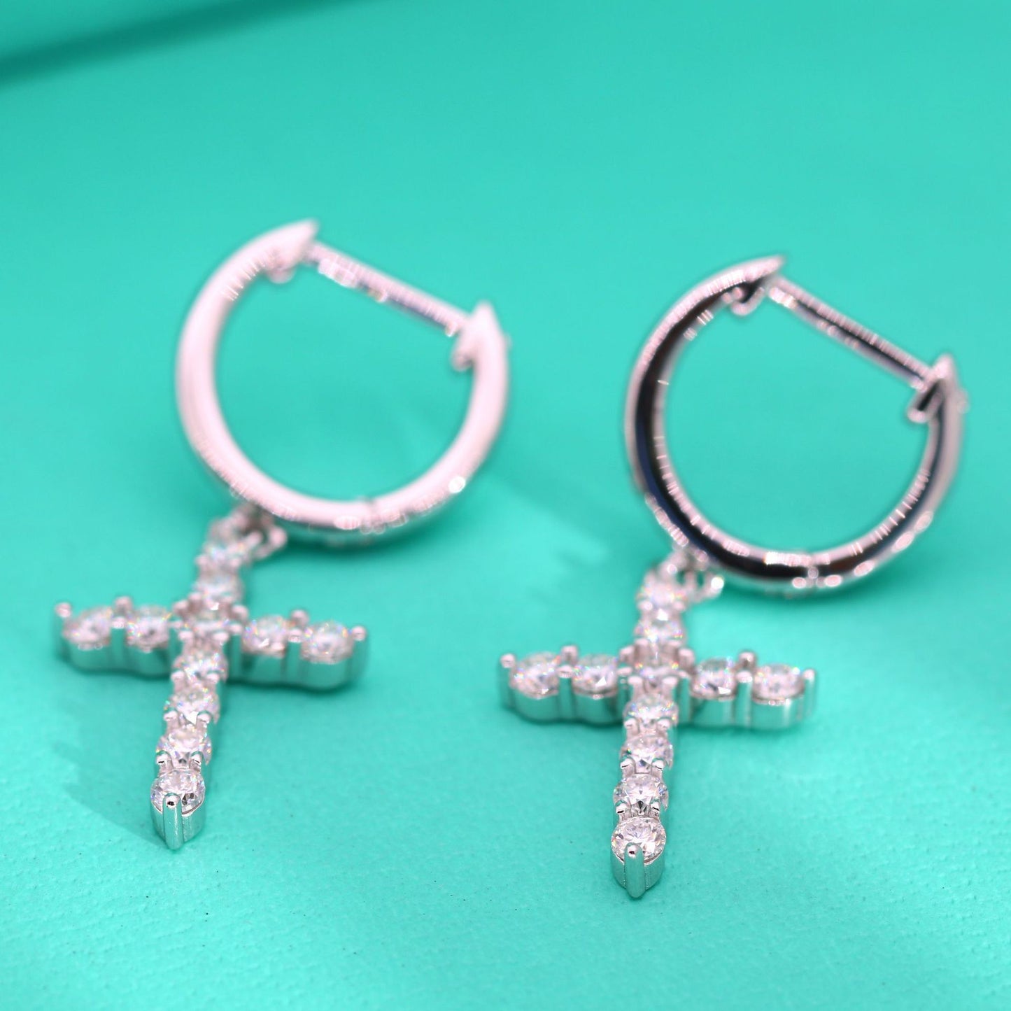 Divine Sparkle Cross Earrings