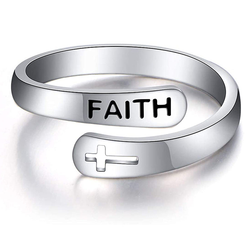 Faith Cross Embrace Ring
