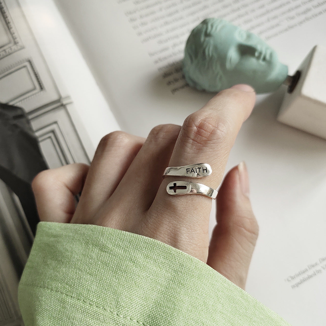 Faith Cross Embrace Ring