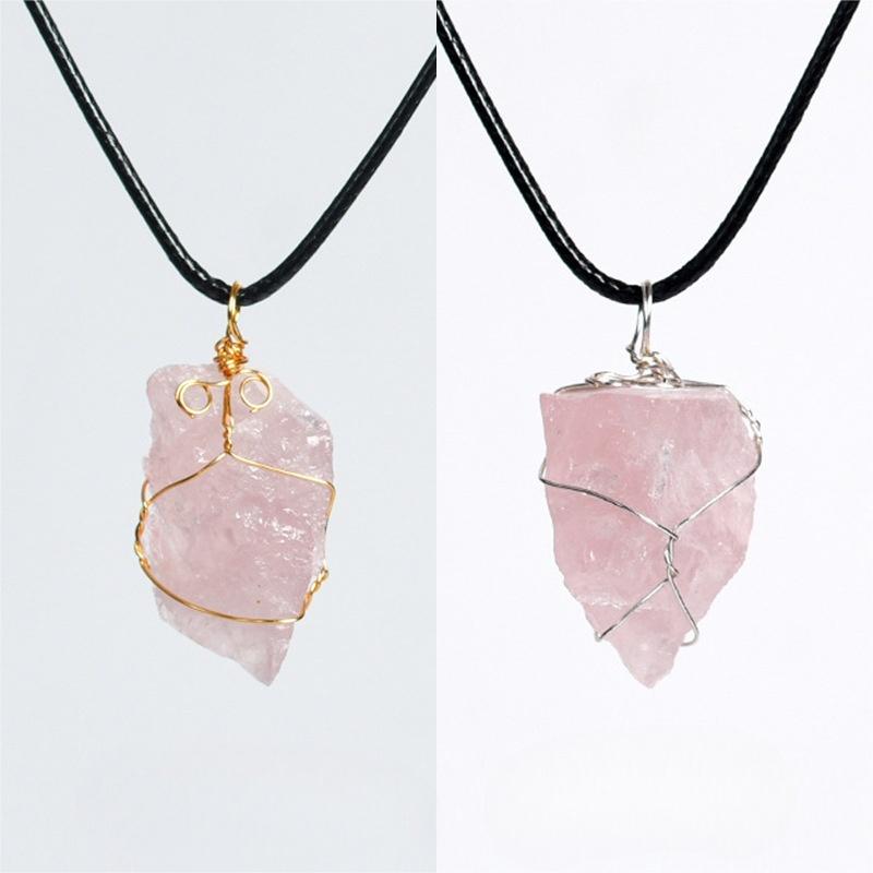 Natural Crystal Chip Pendant Wire Wrap