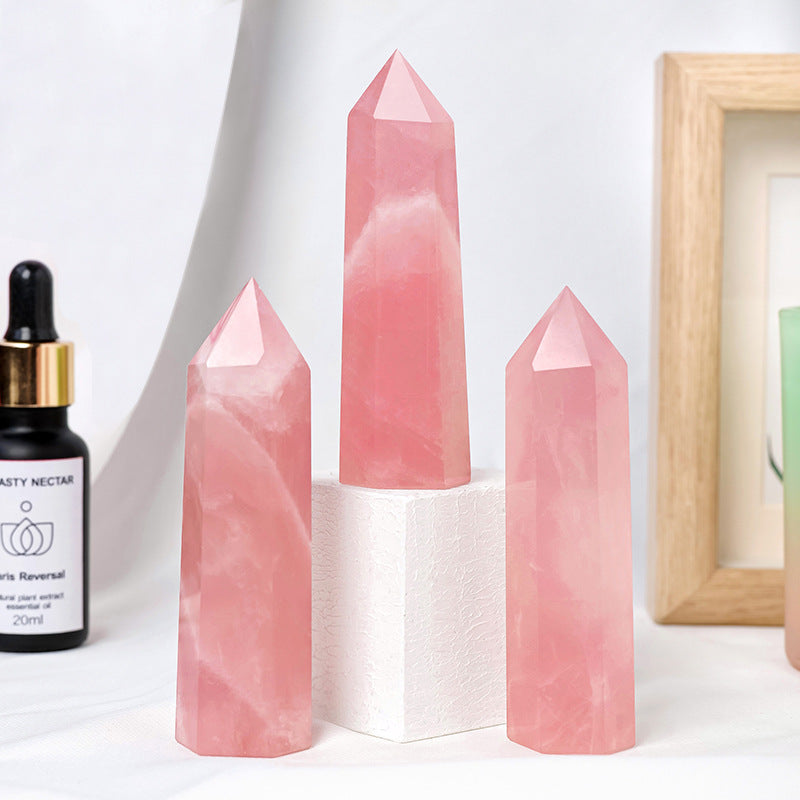 Natural Pink Hexagonal Crystal Column