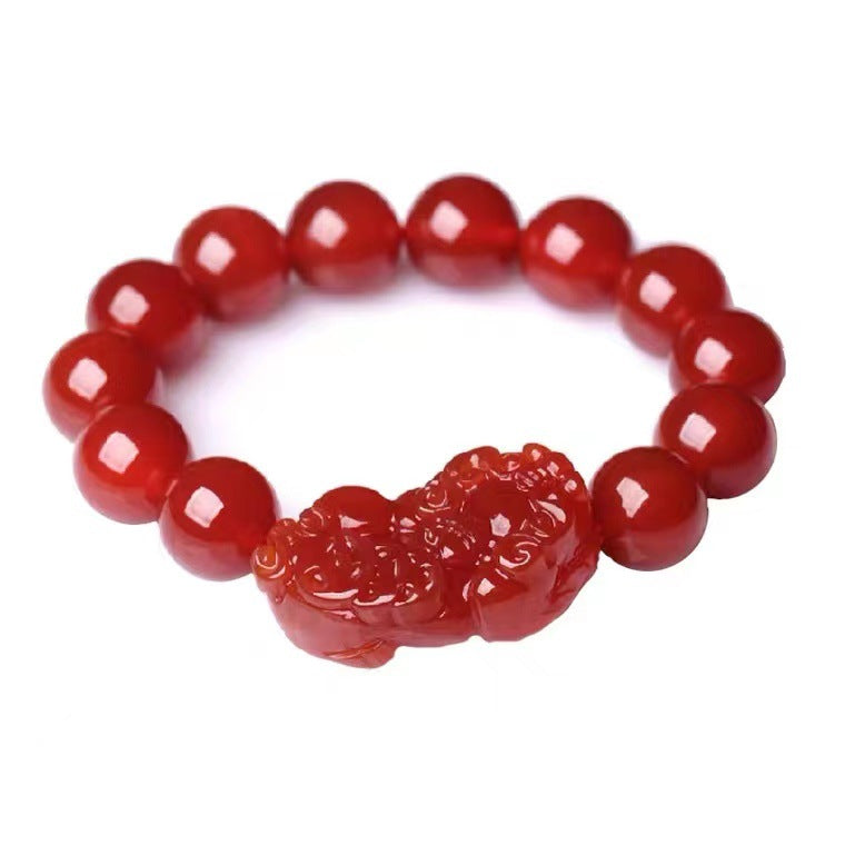 Natural Southern Red Agate Pixiu Bracelet
