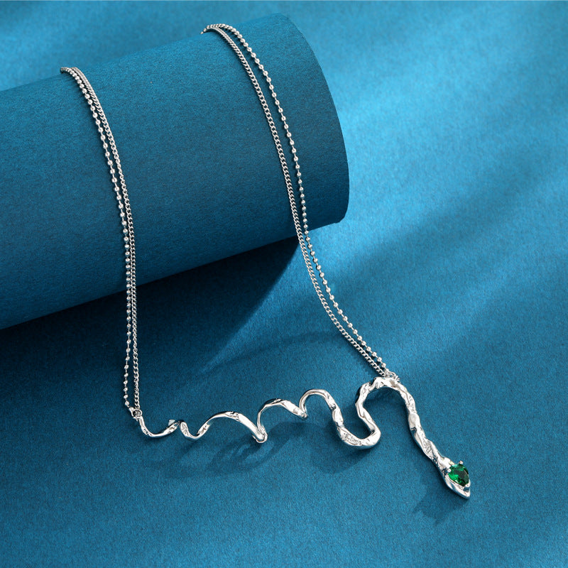 Serpentine Wisdom Zircon Necklace