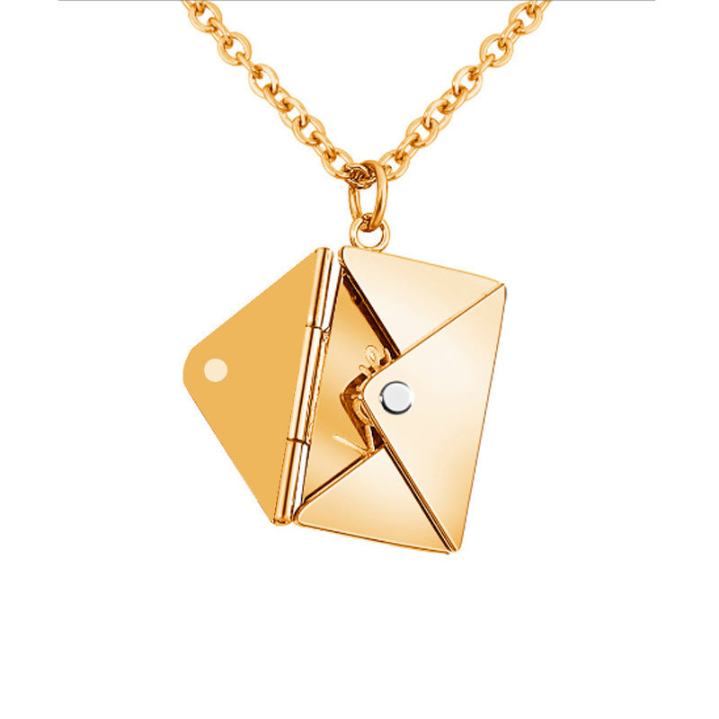 Harmony Heart Titanium Envelope Necklace