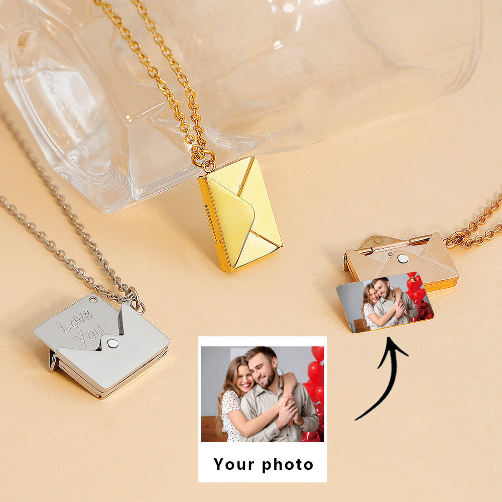 Harmony Heart Titanium Envelope Necklace