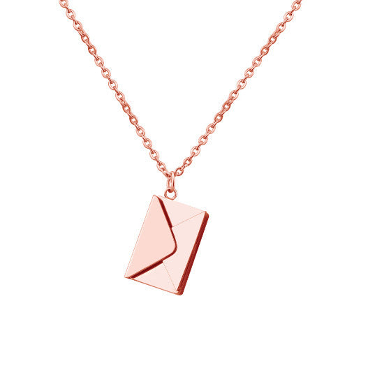 Harmony Heart Titanium Envelope Necklace