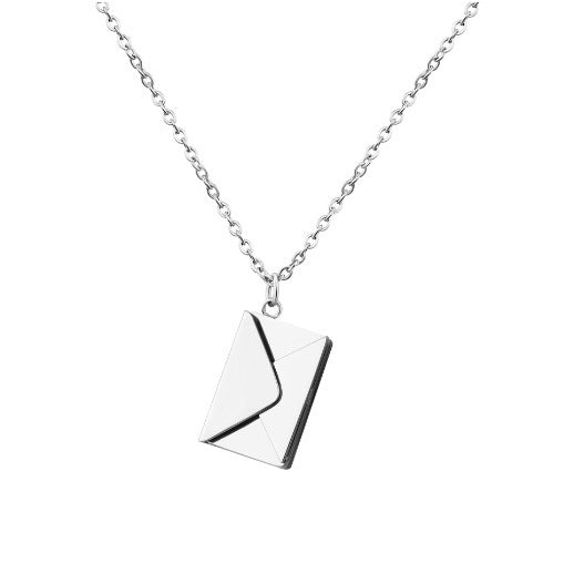 Harmony Heart Titanium Envelope Necklace