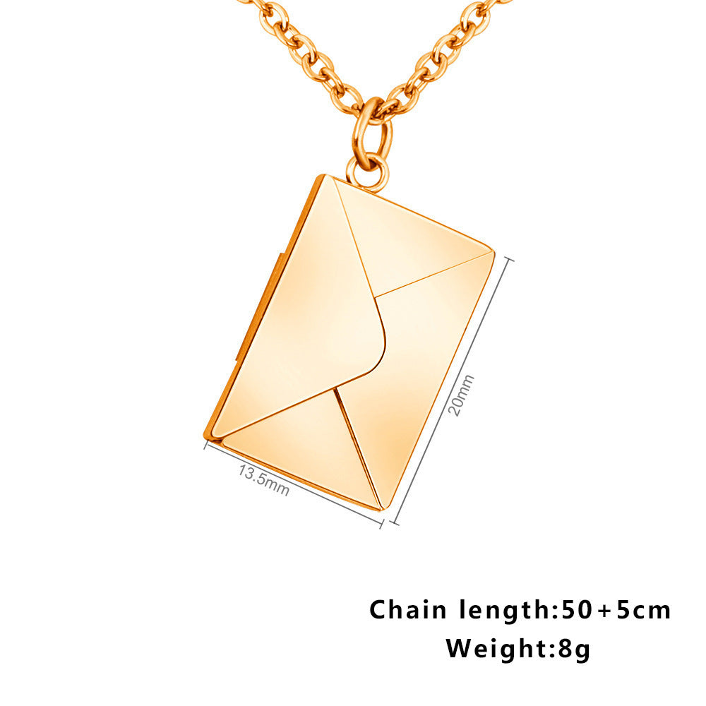 Harmony Heart Titanium Envelope Necklace