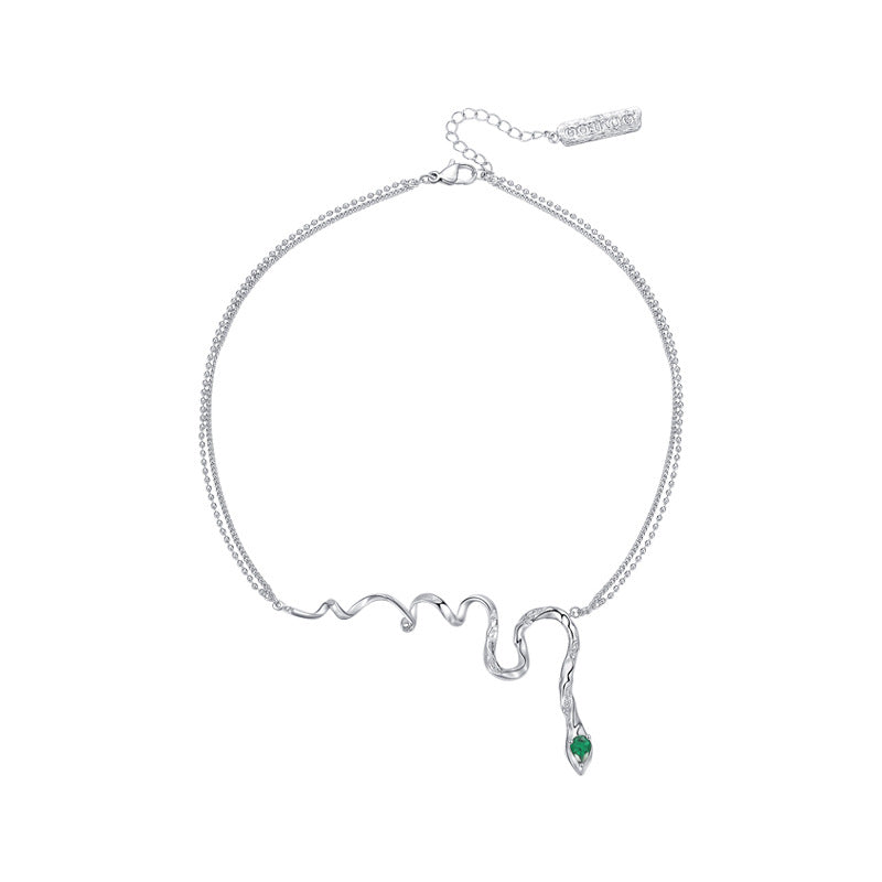 Serpentine Wisdom Zircon Necklace