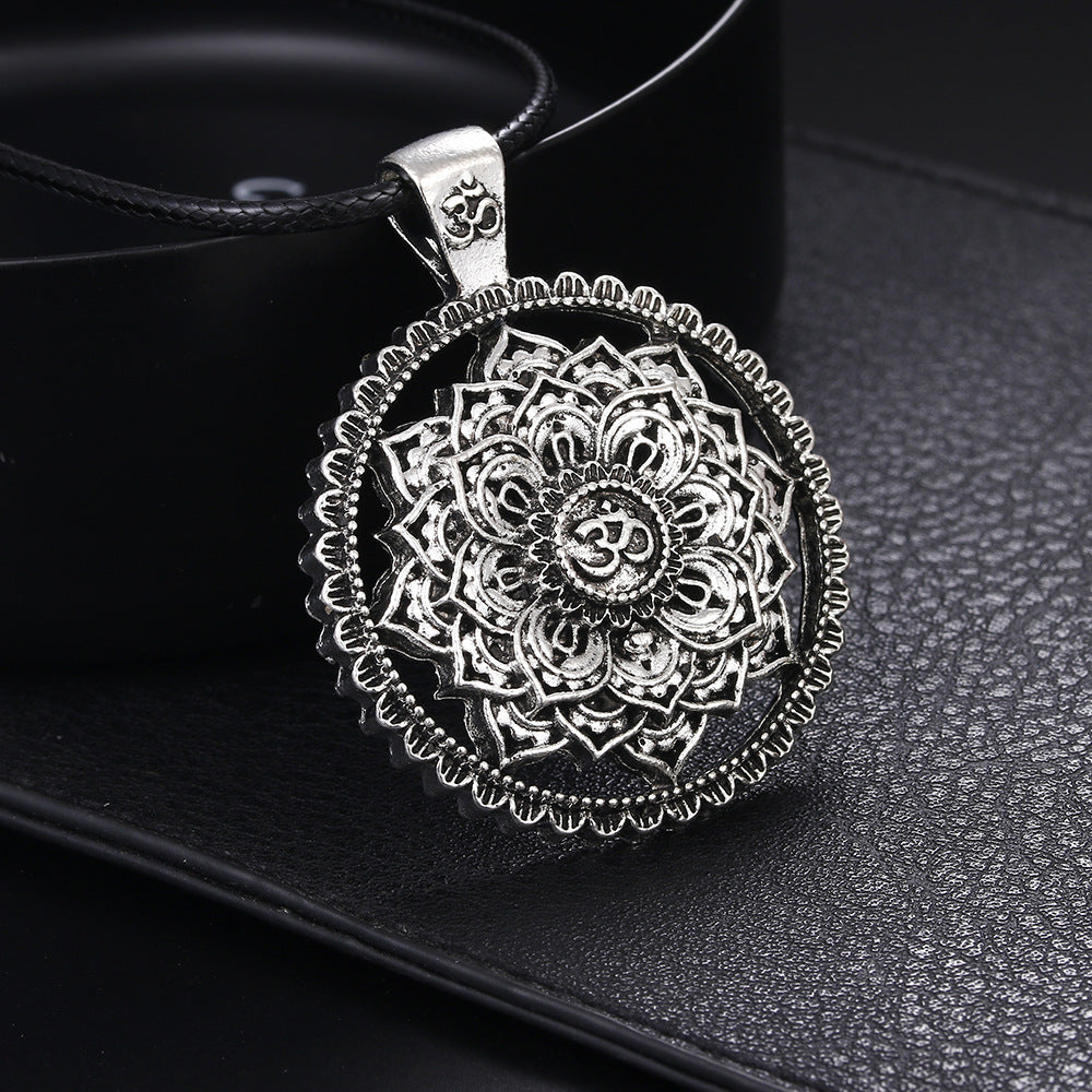 Om Mandala Lotus Pendant