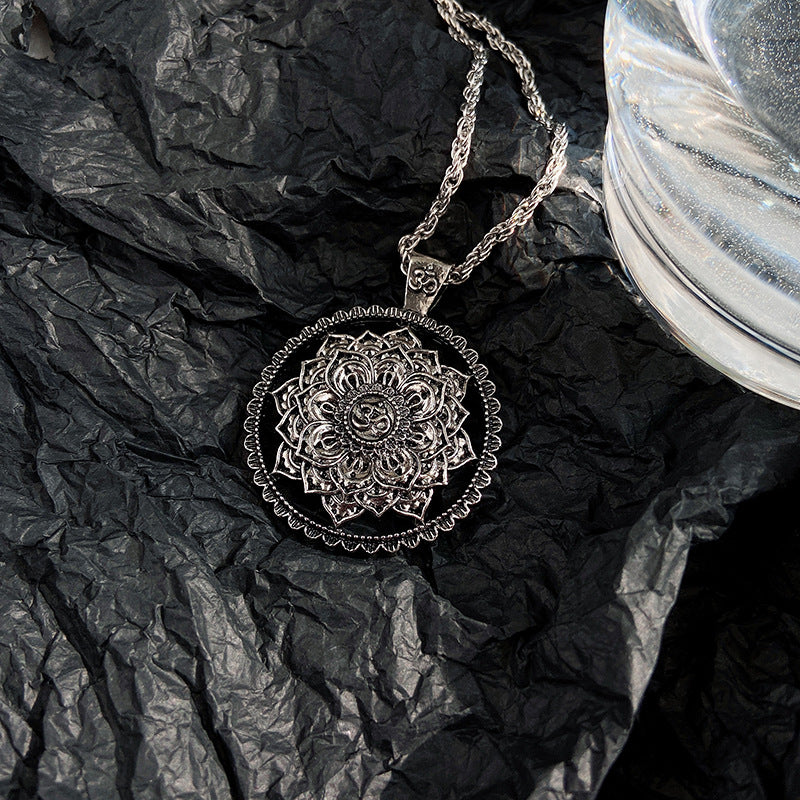 Om Mandala Lotus Pendant