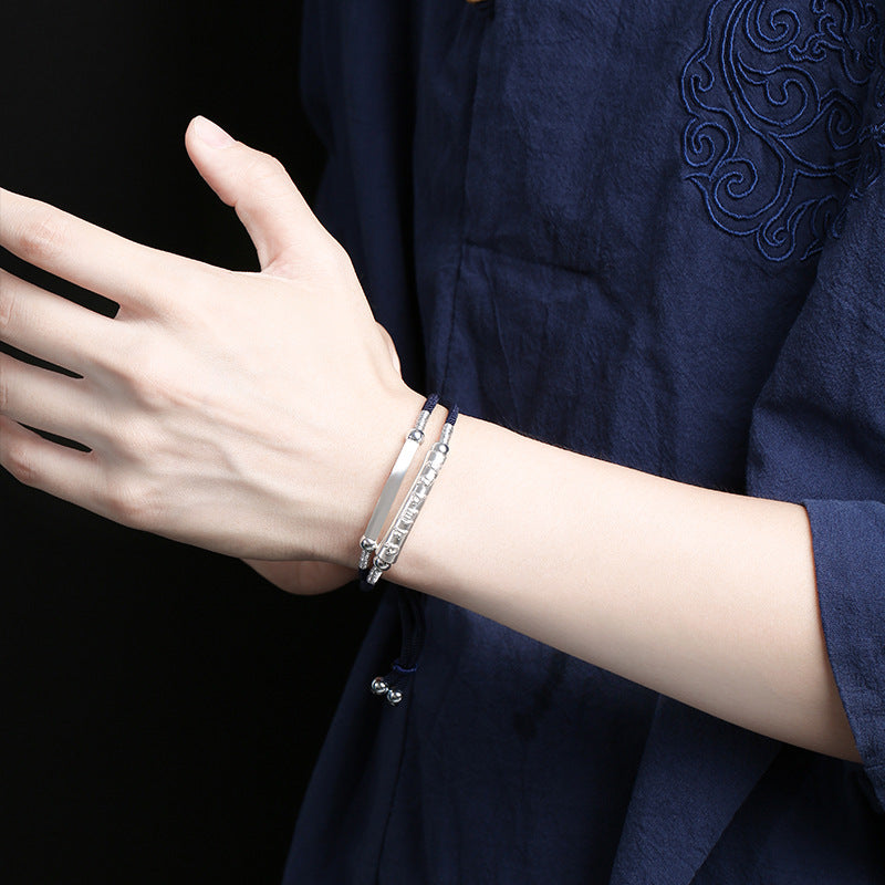 Protector's Wisdom Silver Mantra Bracelet