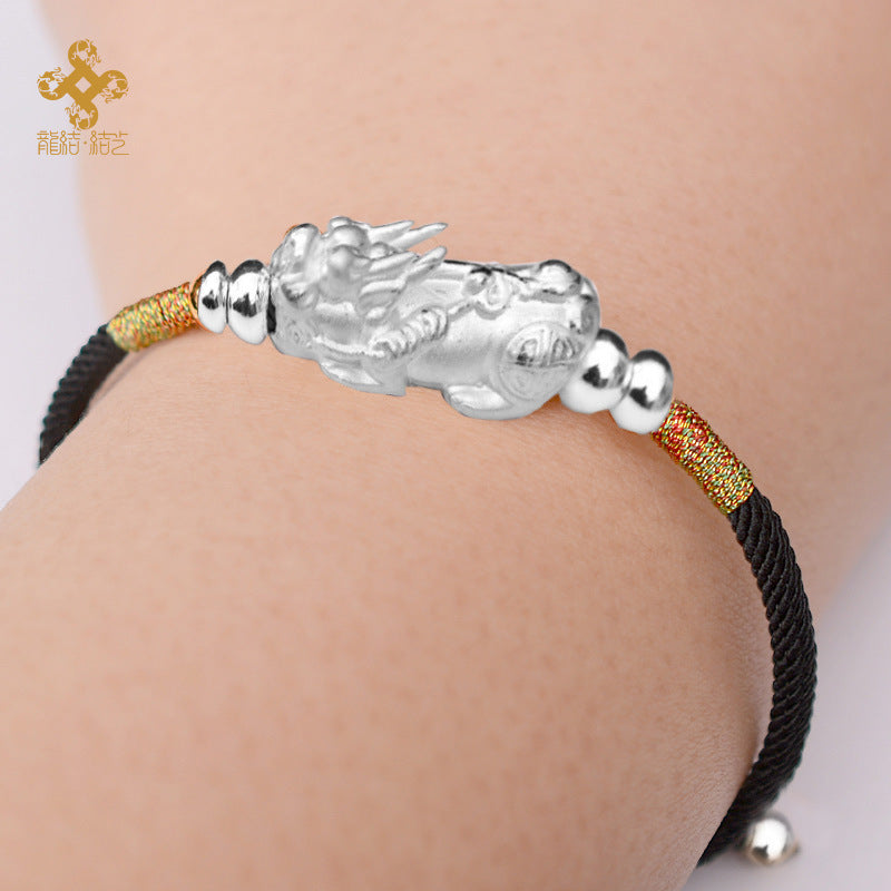 Success Luck Silver Pi Xiu Bracelet