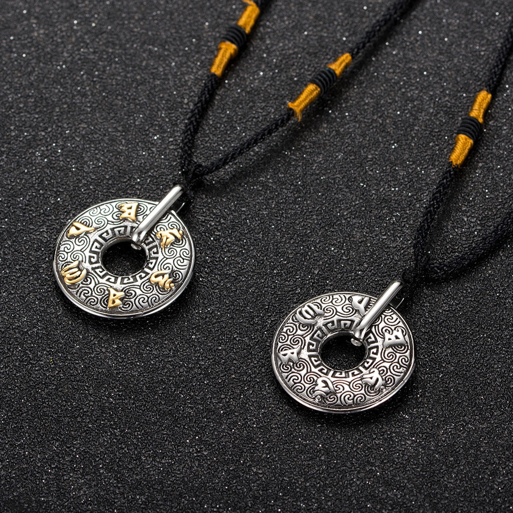 Titanium Six-Character Vintage Pendant