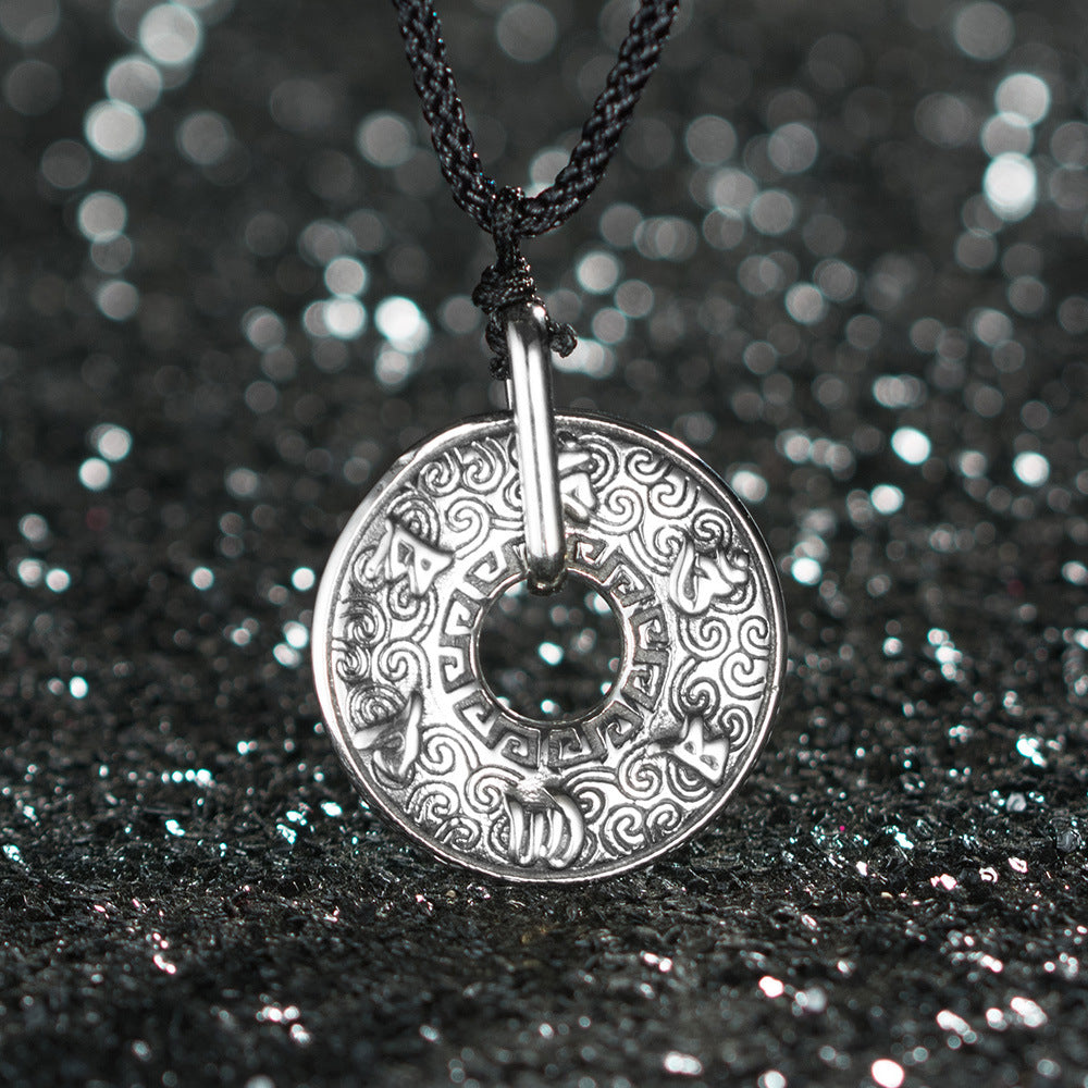 Titanium Six-Character Vintage Pendant