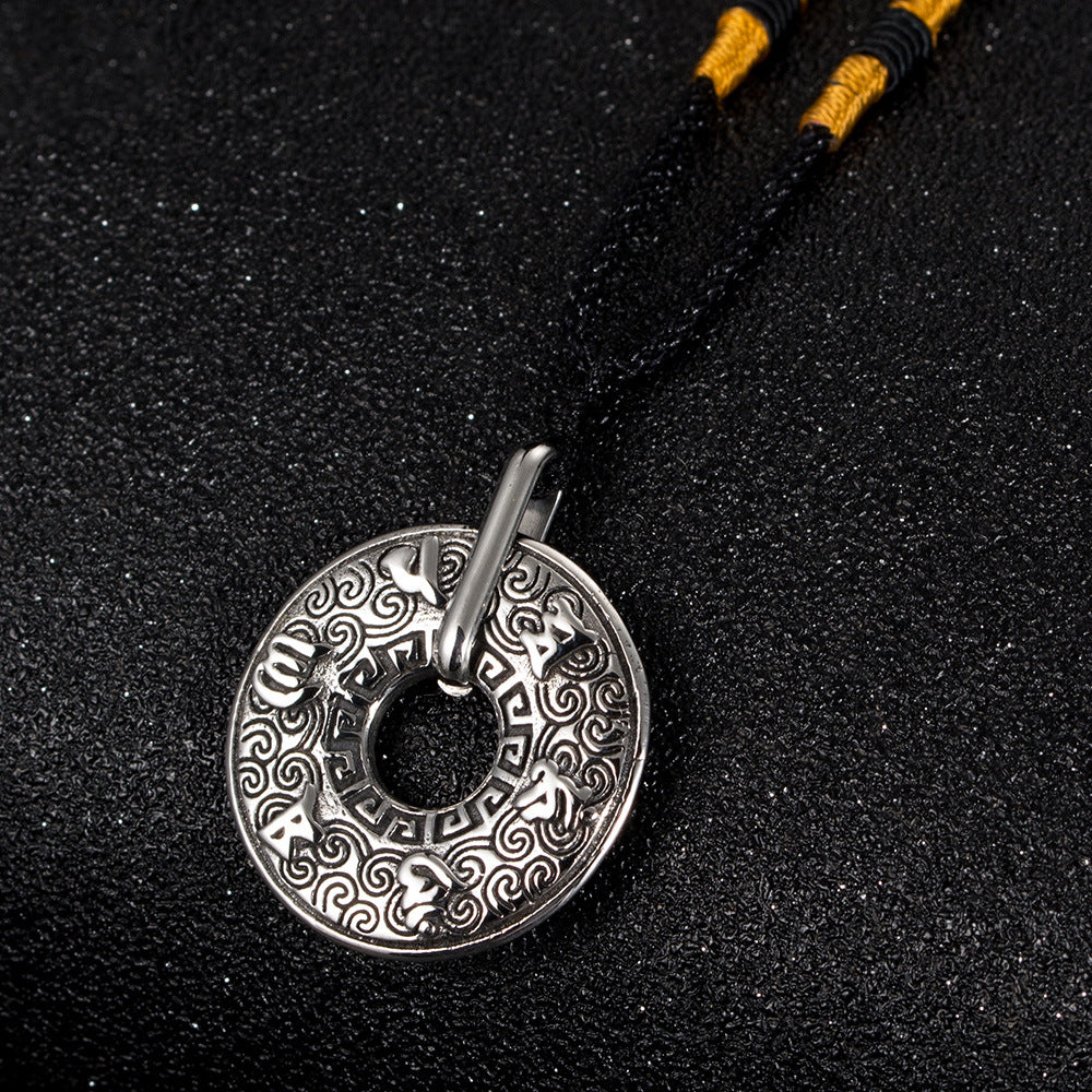 Titanium Six-Character Vintage Pendant