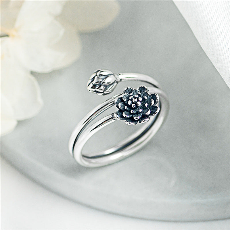 Vintage Adjustable Lotus Ring