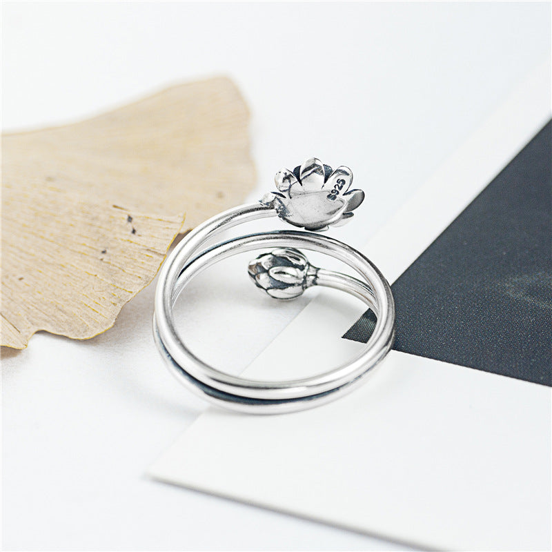 Vintage Adjustable Lotus Ring