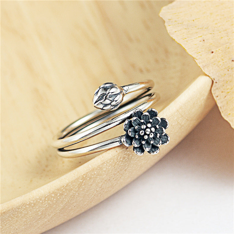 Vintage Adjustable Lotus Ring