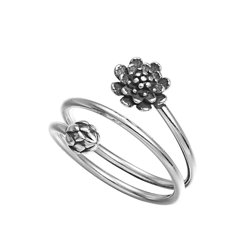 Vintage Adjustable Lotus Ring