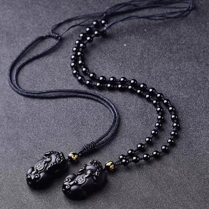 Luck Guard Obsidian PiXiu Pendant