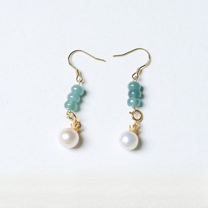 Harmony Pearl Jade Auspicious Pearl Earrings