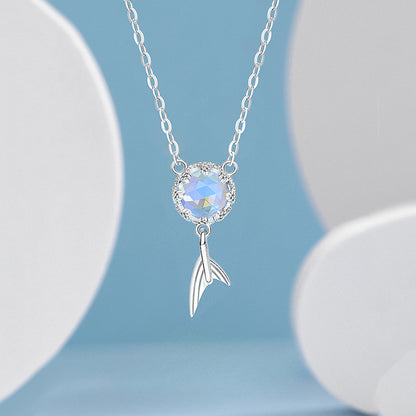 Siren's Whisper Silver - Glass Pendant Necklace