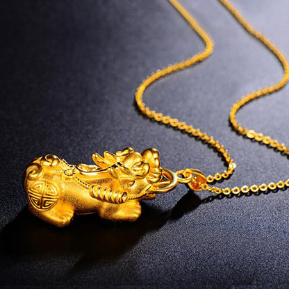 Copper Plated Gold Pixiu Necklace