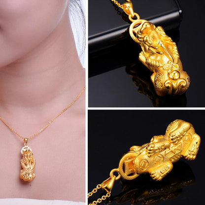 Copper Plated Gold Pixiu Necklace