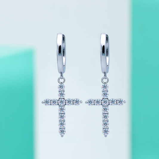 Divine Sparkle Cross Earrings