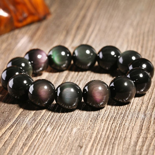 Double Colored Eye Obsidian Bracelet