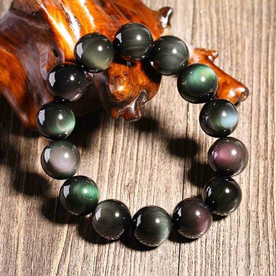 Double Colored Eye Obsidian Bracelet