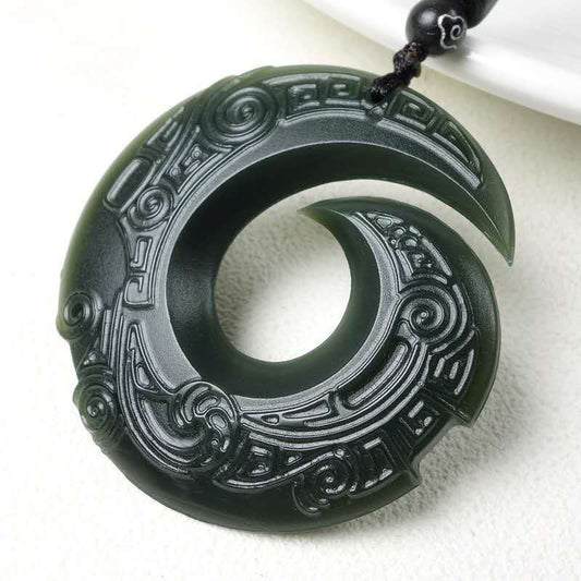 Fortune Turnaround Natural Hetian Jade Pendant