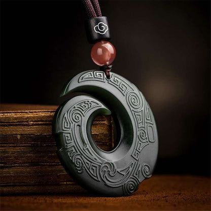 Fortune Turnaround Natural Hetian Jade Pendant