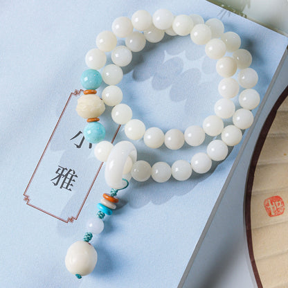 Harmony Bliss White Jade Bodhi Bracelet