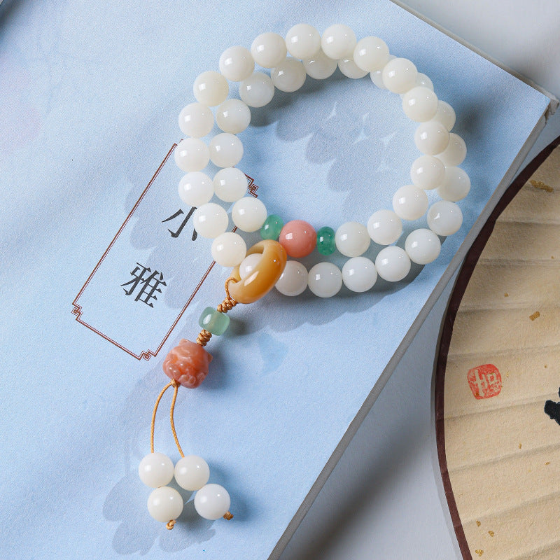 Harmony Bliss White Jade Bodhi Bracelet