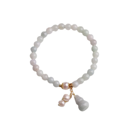 Healthy Jade Pearl Lucky Gourd Bracelet