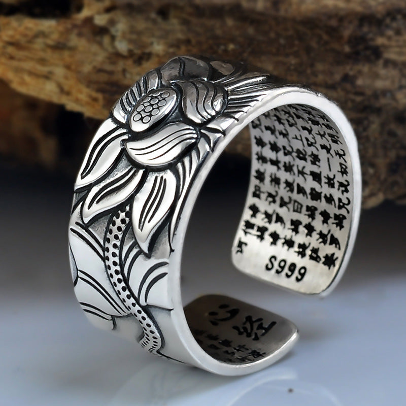 Lotus Heart Sutra Ring