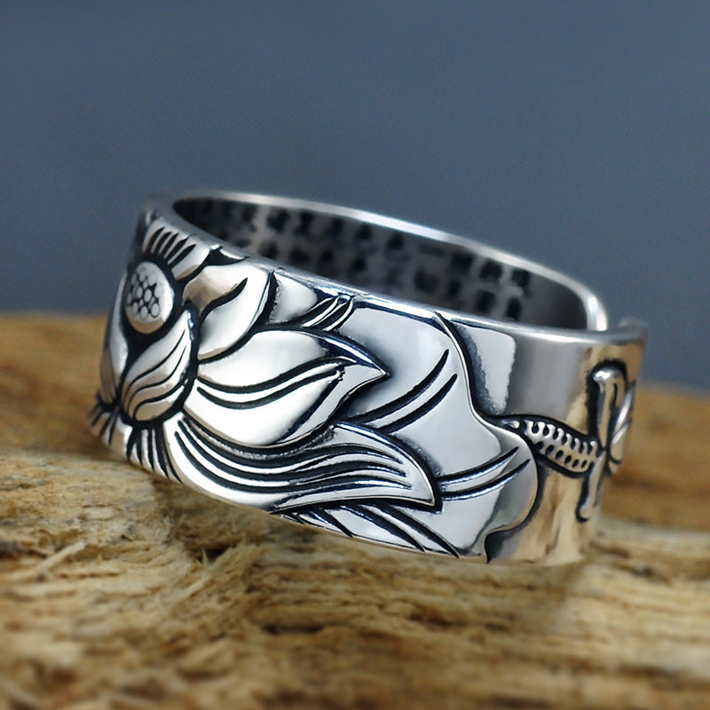 Lotus Heart Sutra Ring