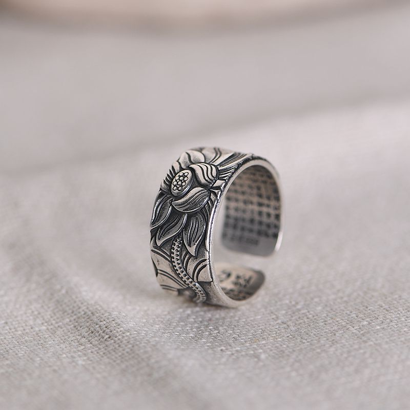 Lotus Heart Sutra Ring