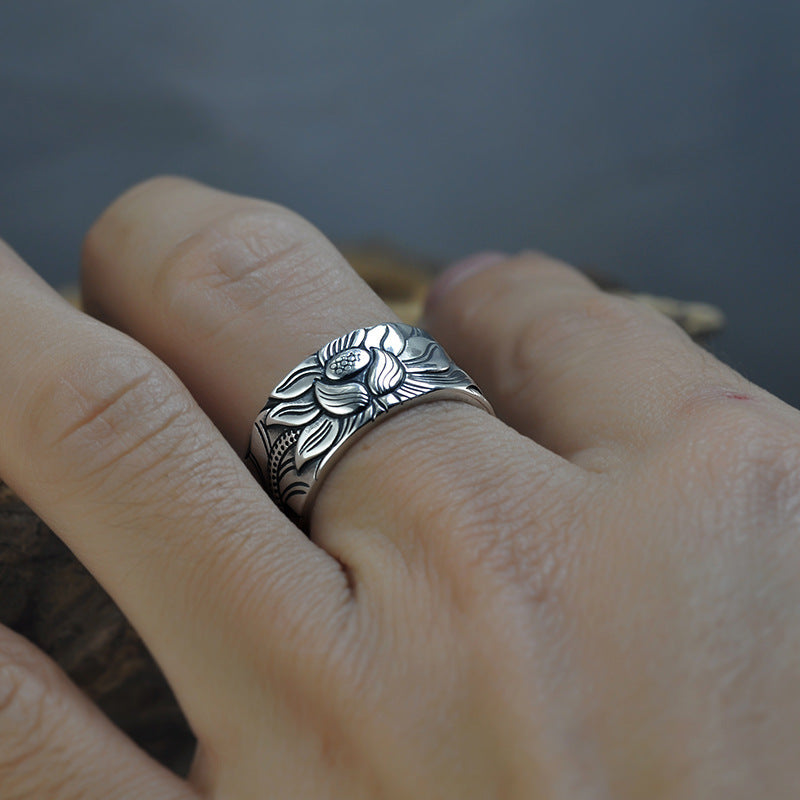 Lotus Heart Sutra Ring