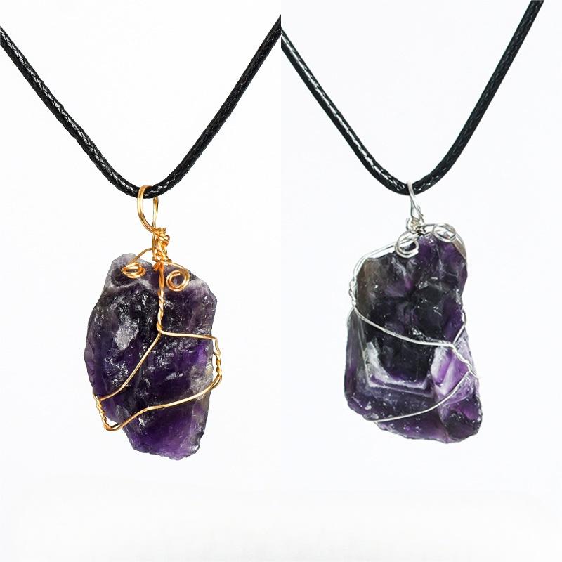 Natural Crystal Chip Pendant Wire Wrap