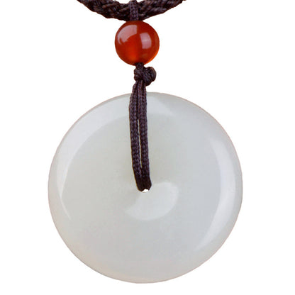 Natural Hetian Jade Ping-an-Buckle Pendant