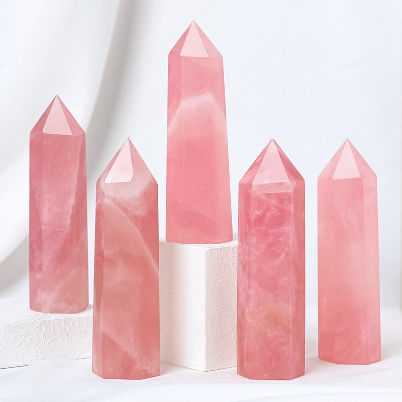 Natural Pink Hexagonal Crystal Column