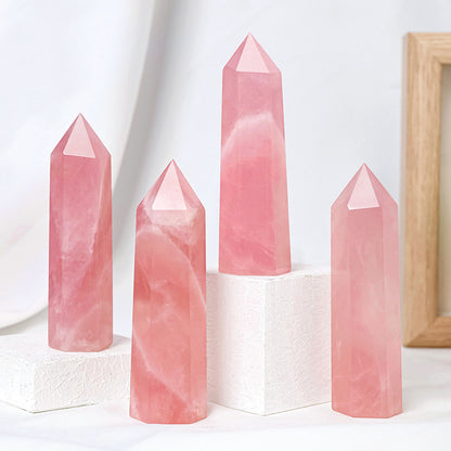 Natural Pink Hexagonal Crystal Column