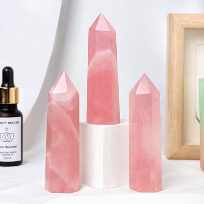 Natural Pink Hexagonal Crystal Column