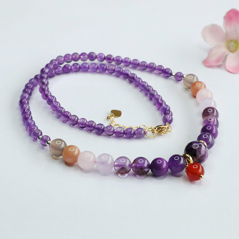 Mystique Amethyst & Agate Multi-Gemstone Talisman Necklace