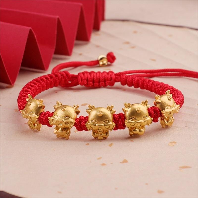 Year of the Dragon Braided Red Rope Bracelet