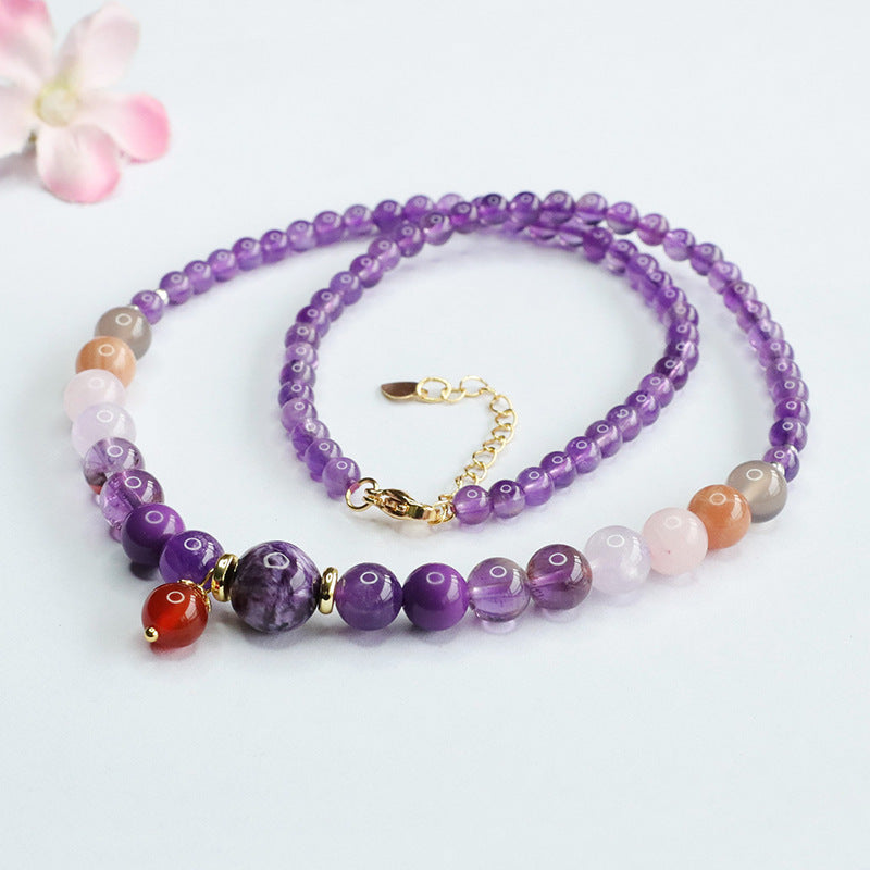 Mystique Amethyst & Agate Multi-Gemstone Talisman Necklace